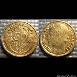 Gc 50 centimes Morlon 1939 B (Bruxelles) 18mm 2g
