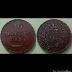San Marin 10 Centesimi 1893 R