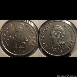 Nouvelles Hébrides 10 Francs I•E•O•M 1975 dauphin