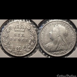 Grande Bretagne 6 Pence 1898