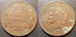 J-Troisième République 10 Centimes Céres 1870 A