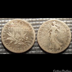 Ga 50 centimes Semeuse 1899 18mm 2.5g