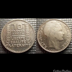 La 10 francs Turin 1933 28mm 10g