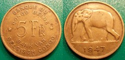 5 Francs 1947 (Congo Belge)