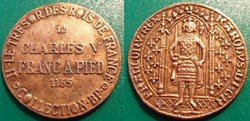 s- jeton BP Le Trésor des Rois de France n° 12 Charles V Franc à Pied 1365