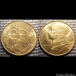 Ef 20 centimes Marianne 1971 23.5mm 4g