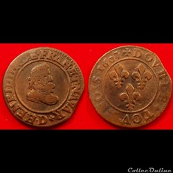 F11 Henri IV double Tournois 1607 D Lyon