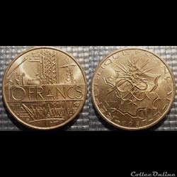 Lg 10 francs Mathieu 1987 26mm 10g