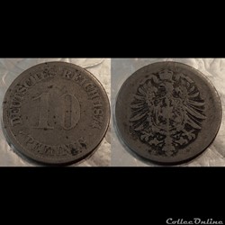 Allemagne 10 Pfennig 1874