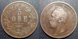 Suède 5 Ore 1863