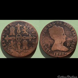 Espagne 8 maradevis 1844