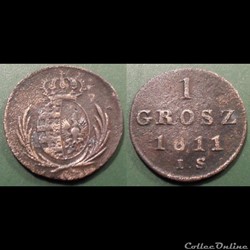 Pologne 1 Grosz 1811 IS Duché de Varsovie