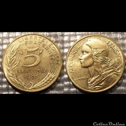 Cf 5 centimes Marianne 1976 17mm 2g