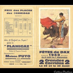 Programme des corridas de Dax 1960