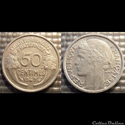 Ge 50 centimes Morlon 1947 18mm 0.7g
