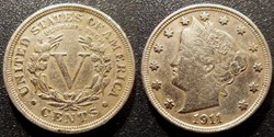 USA 5 Cents 1911