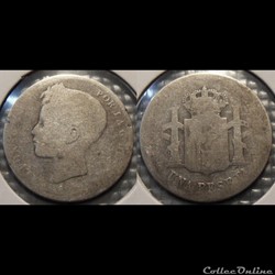 Espagne 1 peseta (1896 à 1902)