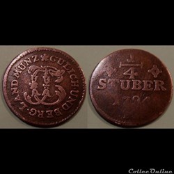 Allemagne Duché Julich-Berg 1/4 Stuber 1794
