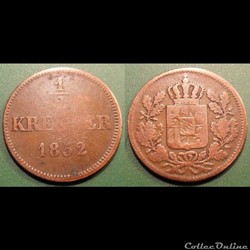 Allemagne Bavière 1/2 Kreuzer 1852