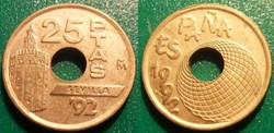 25 Pesetas 1992 Tour de l'Or Expo Universelle Séville