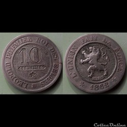 Belgique 10 Centimes 1862