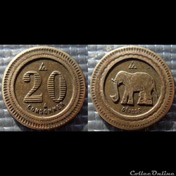 f- Jeton à consommer 20 C. -Elephant