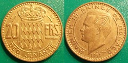 20 Francs 1951 Rainier III