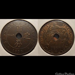 Indochine 1 cent 1938A