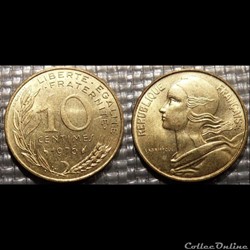 Di 10 centimes Marianne 1976 20mm 3g