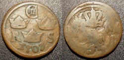 Suède 1/6 Öre Charles XII 1708