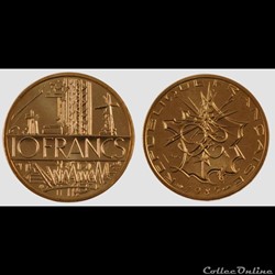 Lg 10 francs Mathieu 1985 26mm 10g