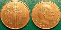 20 Centimes 1978 Rainier III
