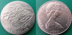 1 Dollar 1970 Mount Cook