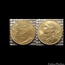 Cf 5 centimes Marianne 1996 17mm 2g
