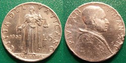 5 Lires 1952 Pie XII
