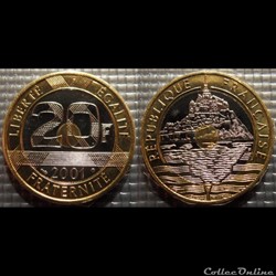 Md 20 francs Mont Saint Michel 2001 27mm 9g