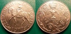25 Nouveaux Pence 1977 Jubilé d'argent de règne