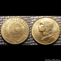 Di 10 centimes Marianne 1977 20mm 3g