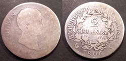 D-Napoléon I 2 Francs 1806 A Premier Empire Empereur, têtre nue