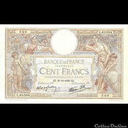 100 Francs Luc Olivier Merson type 1906 modifié