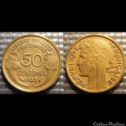 Gc 50 centimes Morlon 1933 18mm 2g