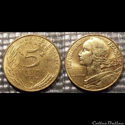 Cf 5 centimes Marianne 1994 17mm 2g
