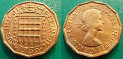 3 Pence 1966