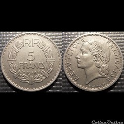 Ke 5 francs Lavrillier 1949 31mm 3.5g