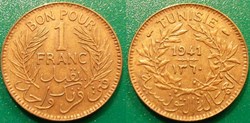 Tunisie 1 Franc 1941 Torche