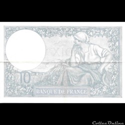 10 Francs Bleu ou Minerve