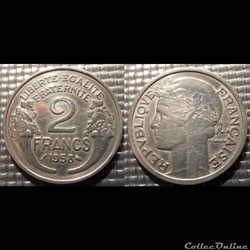 Jf 2 francs Morlon 1958 27mm 2.2g