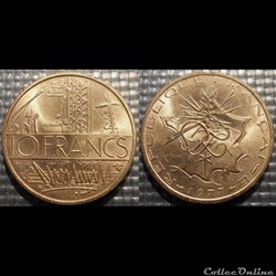 Lg 10 francs Mathieu 1977 26mm 10g