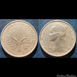 Djibouti - Territoire Français des Afars et des Issas 5 Francs 1975