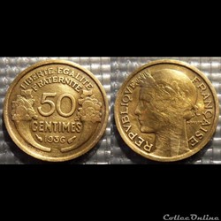 Gc 50 centimes Morlon 1936 18mm 2g